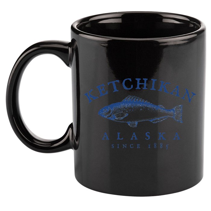 Retro Ketchikan Alaska Fishing 11oz C Handle Ceramic Mug