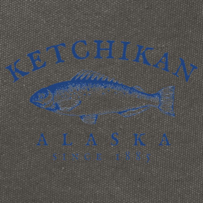 Retro Ketchikan Alaska Fishing Cotton Canvas Backpack
