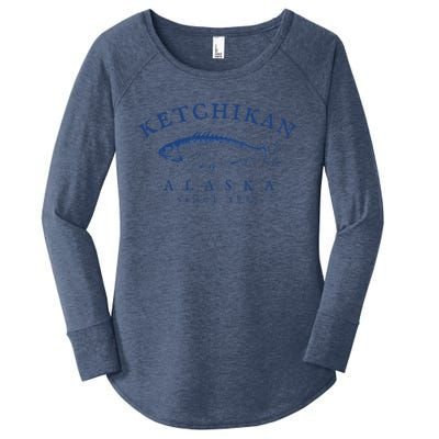 Retro Ketchikan Alaska Fishing Women's Perfect Tri Tunic Long Sleeve Shirt