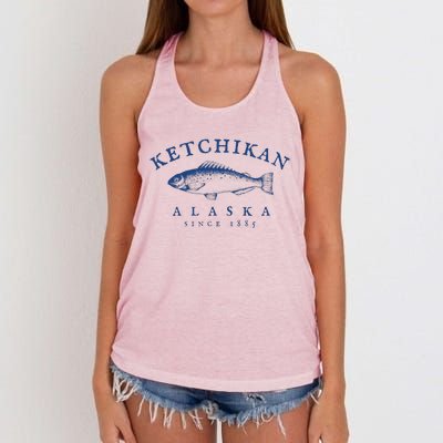 Retro Ketchikan Alaska Fishing Women's Knotted Racerback Tank