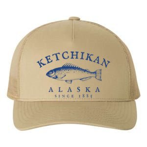 Retro Ketchikan Alaska Fishing Yupoong Adult 5-Panel Trucker Hat