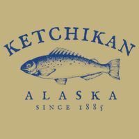 Retro Ketchikan Alaska Fishing Button