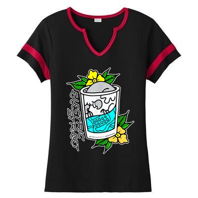 Refreshment Kills American Traditional Tattoo Ladies Halftime Notch Neck Tee