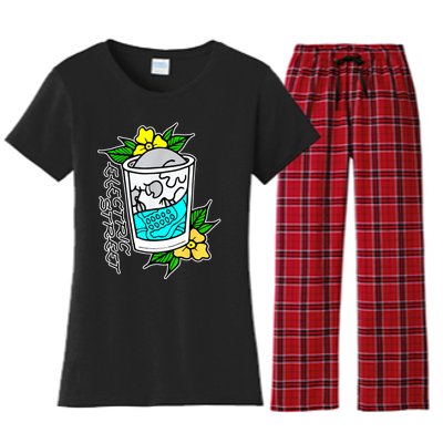 Refreshment Kills American Traditional Tattoo Women's Flannel Pajama Set