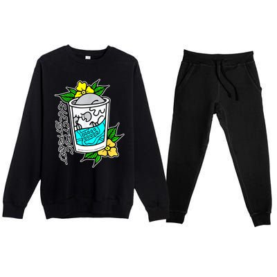 Refreshment Kills American Traditional Tattoo Premium Crewneck Sweatsuit Set