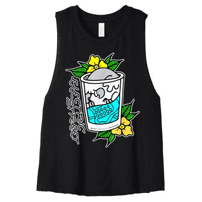 Refreshment Kills American Traditional Tattoo Women's Racerback Cropped Tank