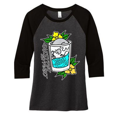 Refreshment Kills American Traditional Tattoo Women's Tri-Blend 3/4-Sleeve Raglan Shirt