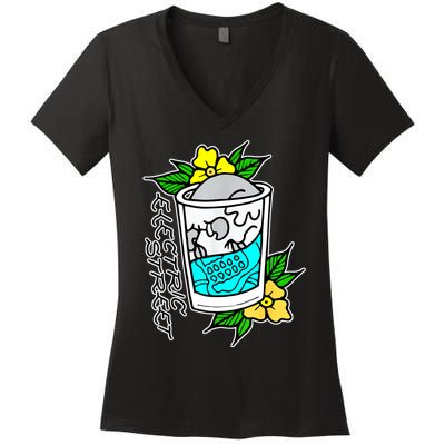 Refreshment Kills American Traditional Tattoo Women's V-Neck T-Shirt