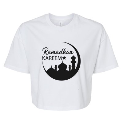 Ramadan Kareem Arabic Ramadan Mubarak Gift Bella+Canvas Jersey Crop Tee