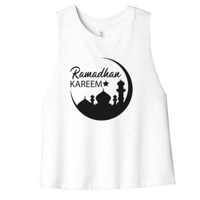 Ramadan Kareem Arabic Ramadan Mubarak Gift Women's Racerback Cropped Tank