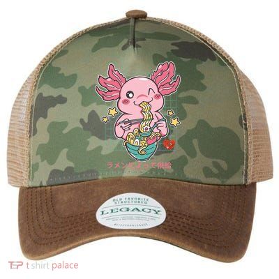 Ramen Kawaii Axolotl Eating Ramen Noodles Anime Legacy Tie Dye Trucker Hat