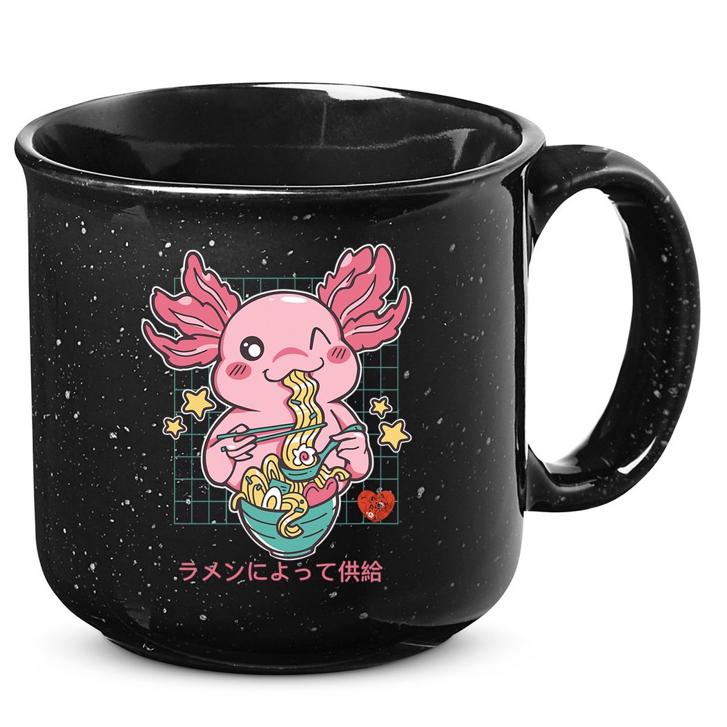 Ramen Kawaii Axolotl Eating Ramen Noodles Anime 15oz Campfire Ceramic Mug
