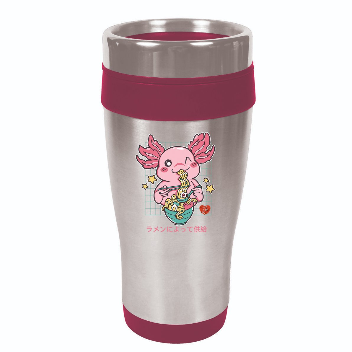 Ramen Kawaii Axolotl Eating Ramen Noodles Anime 16oz Travel Tumbler