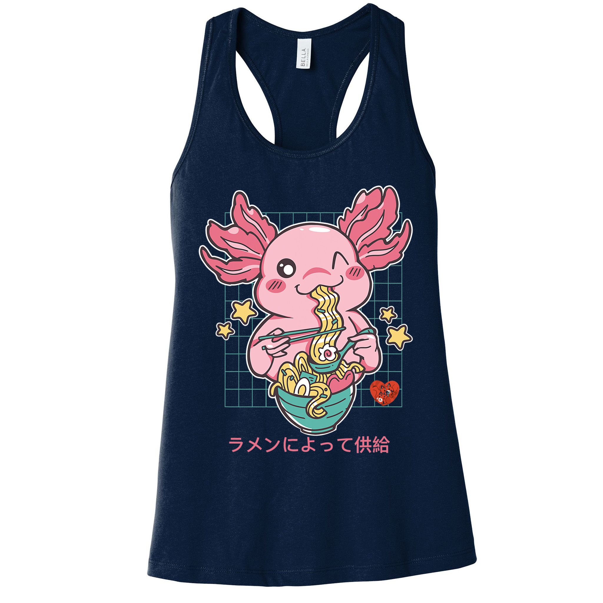 Ramen Kawaii Axolotl Eating Ramen Noodles Anime Womens Tank Top