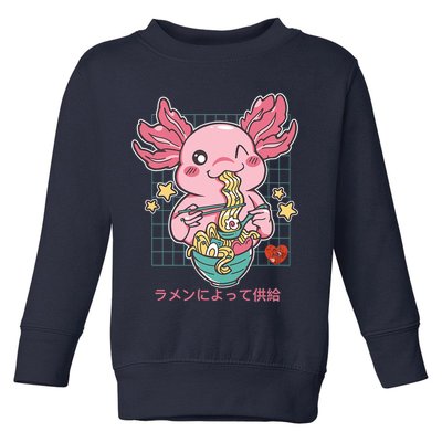 Ramen Kawaii Axolotl Eating Ramen Noodles Anime Toddler Sweatshirt
