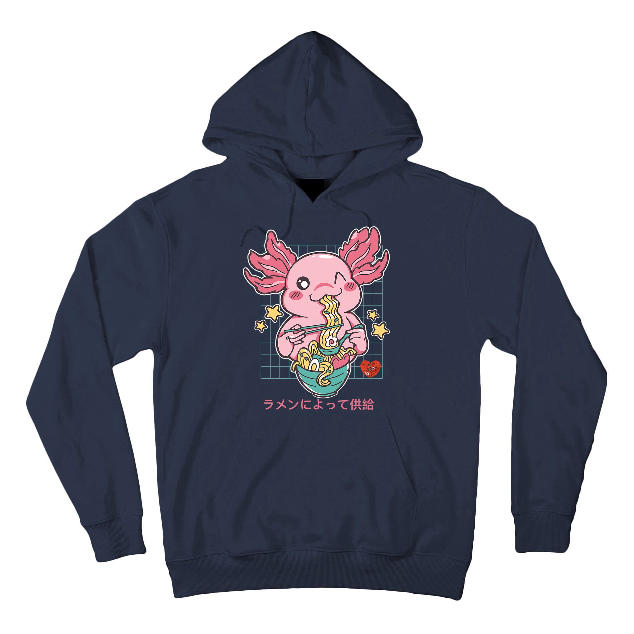 Ramen Kawaii Axolotl Eating Ramen Noodles Anime Tall Hoodie