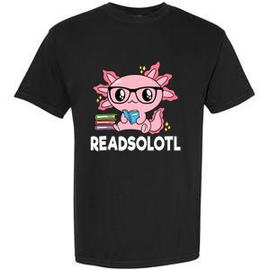 Readsolotl Kawaii Axolotl Book Lover Funny Reading Garment-Dyed Heavyweight T-Shirt