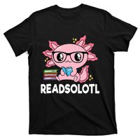 Readsolotl Kawaii Axolotl Book Lover Funny Reading T-Shirt