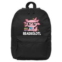 Readsolotl Kawaii Axolotl Book Lover Funny Reading 16 in Basic Backpack