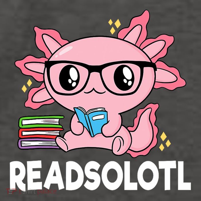 Readsolotl Kawaii Axolotl Book Lover Funny Reading Vector Backpack