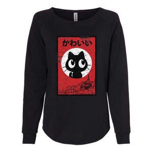 Retro Kawaii Black Cat Ramen Lover Japanese Food Womens California Wash Sweatshirt