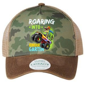 Roaring Kindergarten Back To School Dinosaur Monster Truck Cool Gift Legacy Tie Dye Trucker Hat