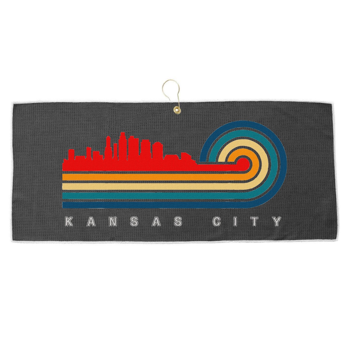 Retro Kansas City Large Microfiber Waffle Golf Towel