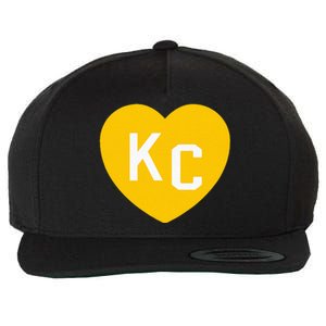 Red Kansas City Heart Kc Heart Love Kc Initials Red + Yellow Wool Snapback Cap