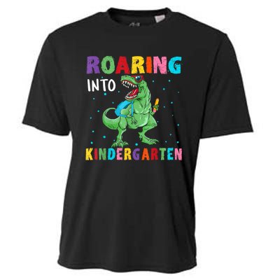 Roaring Kindergarten Cool Dinosaur Back To School Kids Cooling Performance Crew T-Shirt