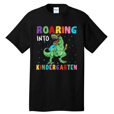 Roaring Kindergarten Cool Dinosaur Back To School Kids Tall T-Shirt