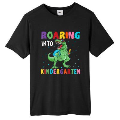 Roaring Kindergarten Cool Dinosaur Back To School Kids Tall Fusion ChromaSoft Performance T-Shirt