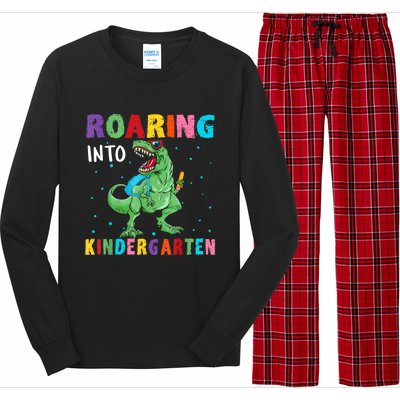 Roaring Kindergarten Cool Dinosaur Back To School Kids Long Sleeve Pajama Set