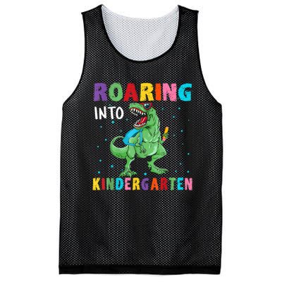 Roaring Kindergarten Cool Dinosaur Back To School Kids Mesh Reversible Basketball Jersey Tank