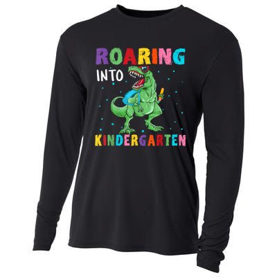 Roaring Kindergarten Cool Dinosaur Back To School Kids Cooling Performance Long Sleeve Crew