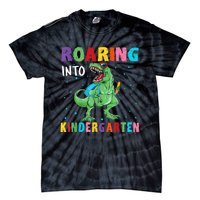 Roaring Kindergarten Cool Dinosaur Back To School Kids Tie-Dye T-Shirt