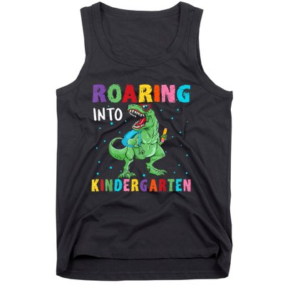 Roaring Kindergarten Cool Dinosaur Back To School Kids Tank Top