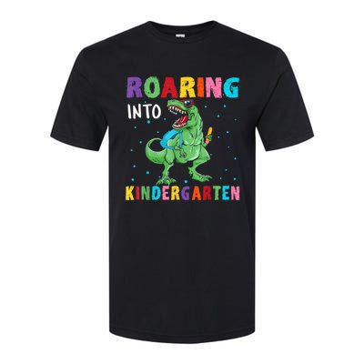 Roaring Kindergarten Cool Dinosaur Back To School Kids Softstyle CVC T-Shirt