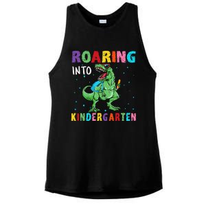 Roaring Kindergarten Cool Dinosaur Back To School Ladies PosiCharge Tri-Blend Wicking Tank