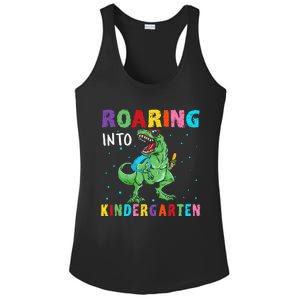 Roaring Kindergarten Cool Dinosaur Back To School Ladies PosiCharge Competitor Racerback Tank