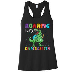 Roaring Kindergarten Cool Dinosaur Back To School Women's Racerback Tank