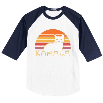 Retro Kamalaharris Cat Lady Funny Kmala Cat Ladies Gift Baseball Sleeve Shirt