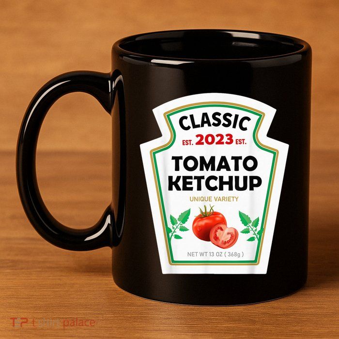 Red Ketchup DIY Costume Matching Couples Groups Halloween 11oz C Handle Ceramic Mug