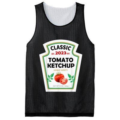 Red Ketchup DIY Costume Matching Couples Groups Halloween Mesh Reversible Basketball Jersey Tank