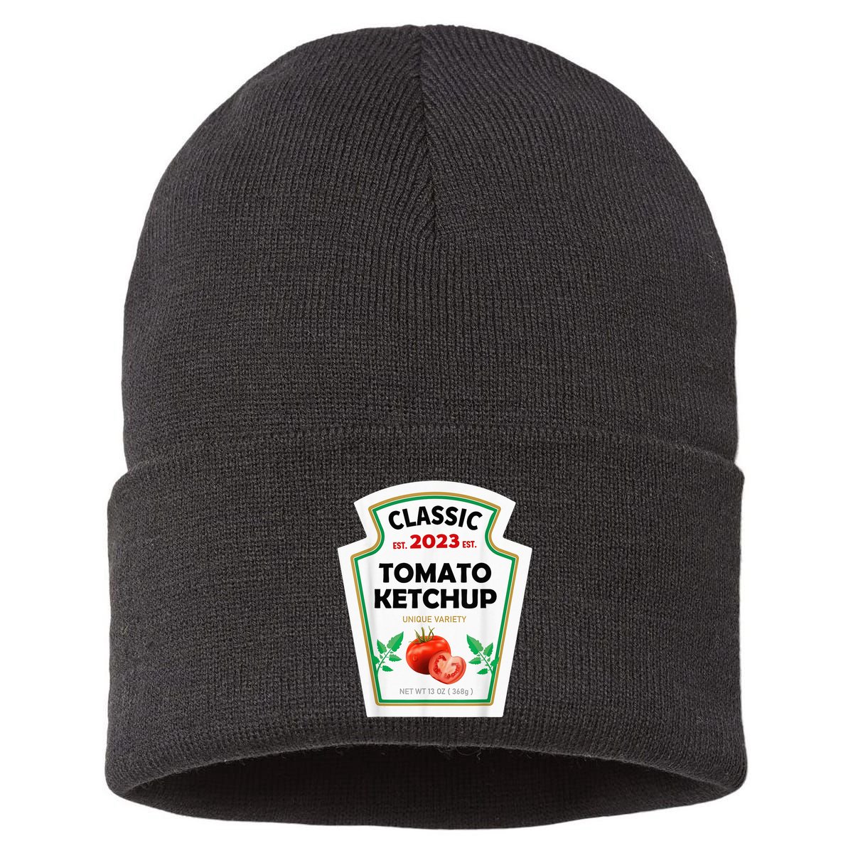 Red Ketchup DIY Costume Matching Couples Groups Halloween Sustainable Knit Beanie