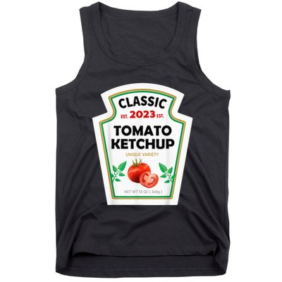 Red Ketchup DIY Costume Matching Couples Groups Halloween Tank Top