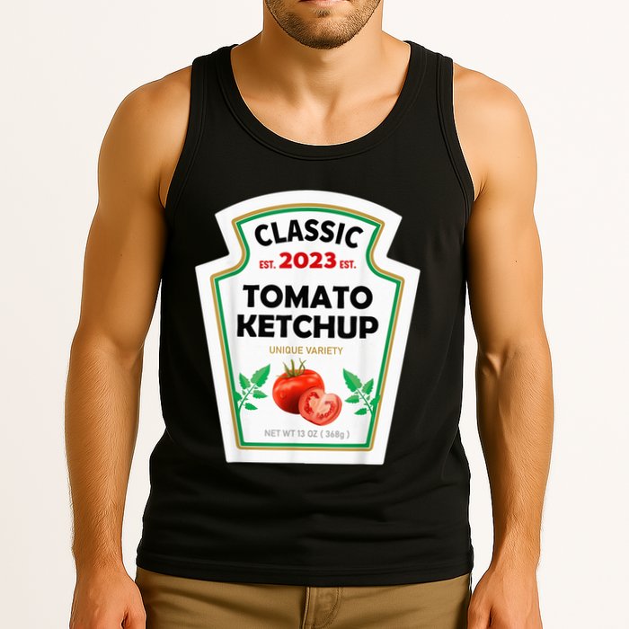 Red Ketchup DIY Costume Matching Couples Groups Halloween Tank Top