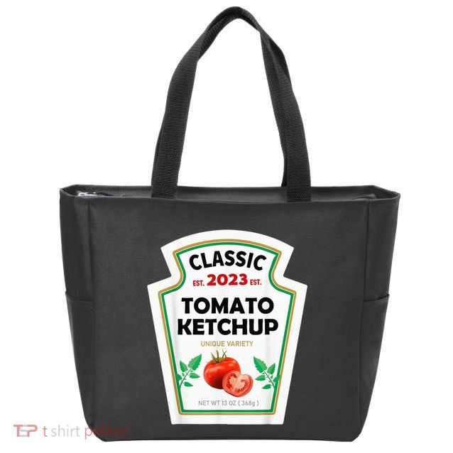 Red Ketchup DIY Costume Matching Couples Groups Halloween Zip Tote Bag