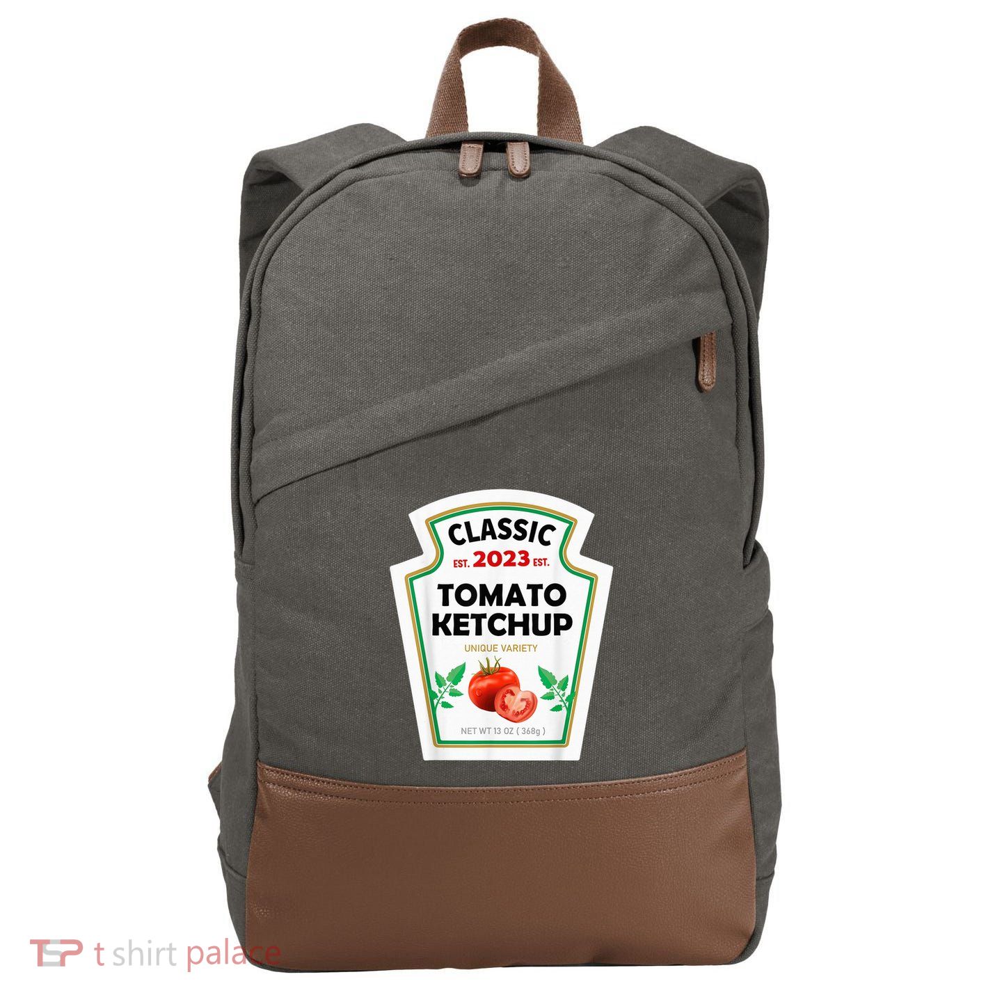 Red Ketchup DIY Costume Matching Couples Groups Halloween Cotton Canvas Backpack