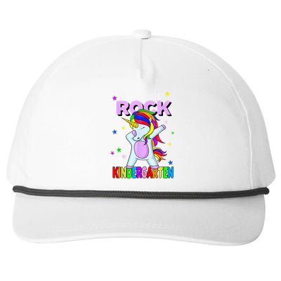 Rock Kindergarten Dabbing Unicorn Girl Back To School Snapback Five-Panel Rope Hat