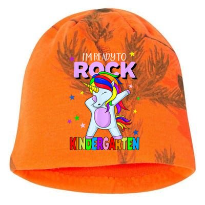 Rock Kindergarten Dabbing Unicorn Girl Back To School Kati - Camo Knit Beanie